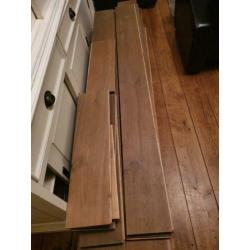 +/- 13 m2 massief eiken vloerdelen 19cm breed en 2 cm dik