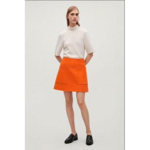 COS wollen rok oranje 36 S