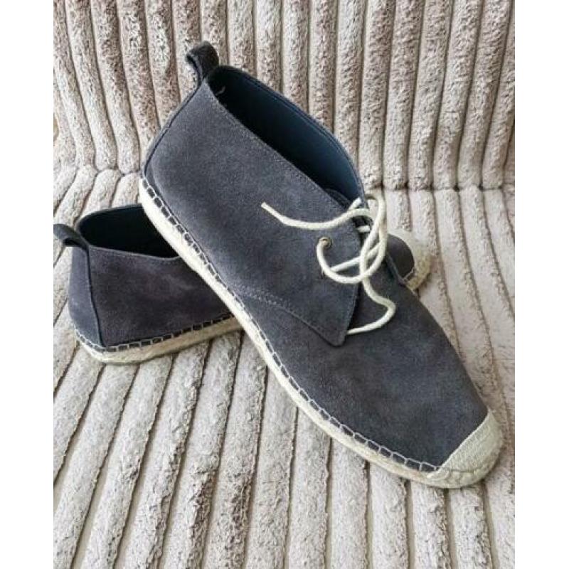 Fred de la Bretoniere espadrille maat 41 suede leer grijs