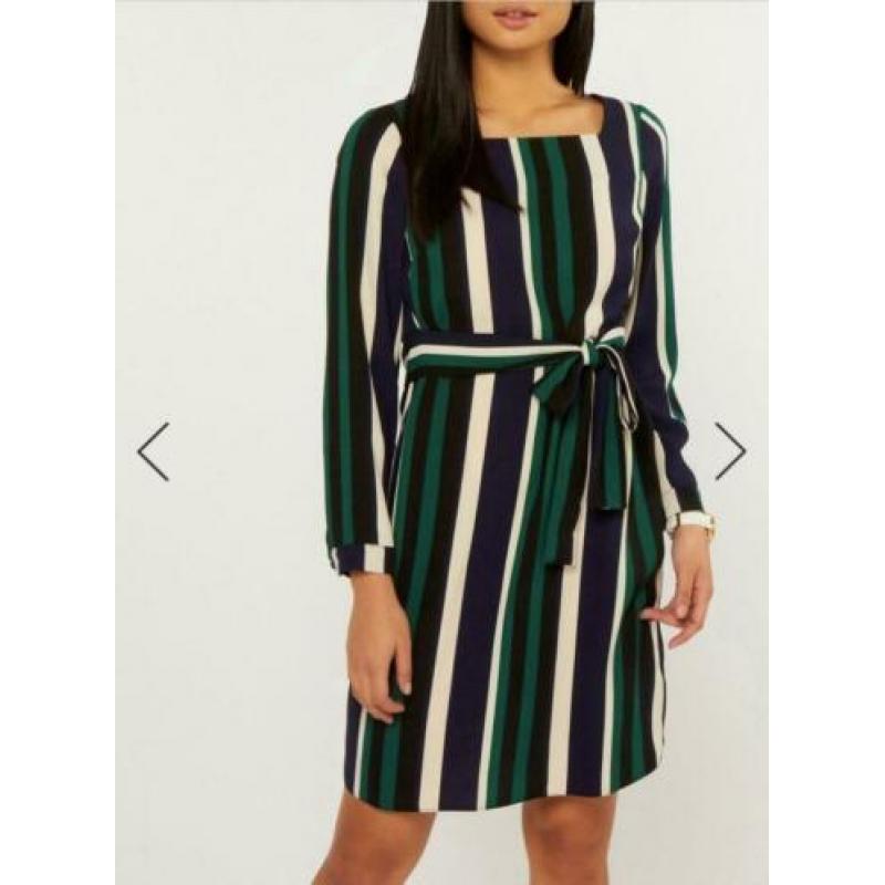 Dorothy perkins jurk strepen gestreept jurkje 38 blauw groen