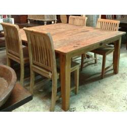 AANBIEDING: EET TAFELS nu 50% KORTING antiek oud teak tafel