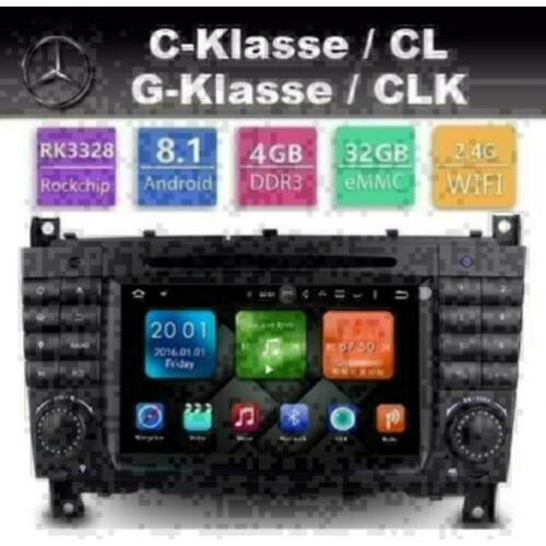 Mercedes C-Klasse CLK radio navigatie android 8.1 dab+ wifi