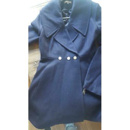 Nikkie wollen dames jas in donkerblauw maat 40