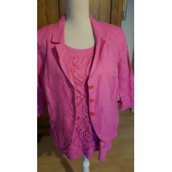 Mooie zgan LINNEN colbert en shirt Laura di SARPI MAAT 46