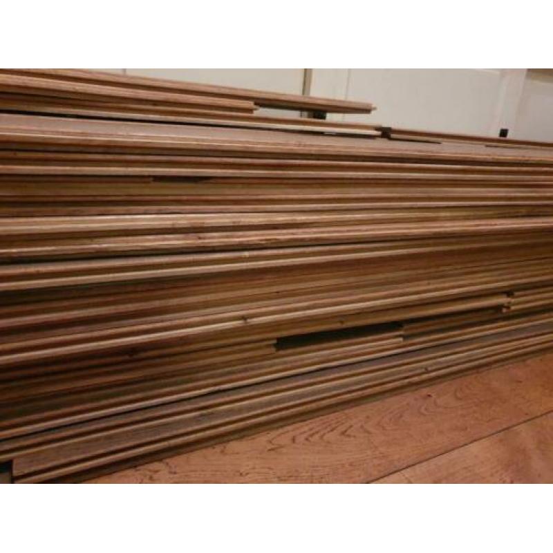 +/- 13 m2 massief eiken vloerdelen 19cm breed en 2 cm dik