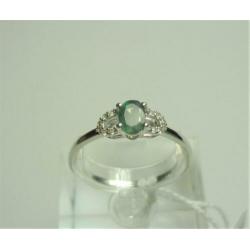 Ring wit goud + smaragd & diamanten / Z6297