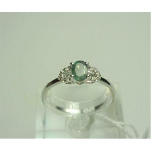 Ring wit goud + smaragd & diamanten / Z6297
