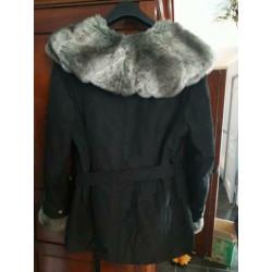 Damesjas winterjas mt 42/44 Gerry Weber zwart met nepbont