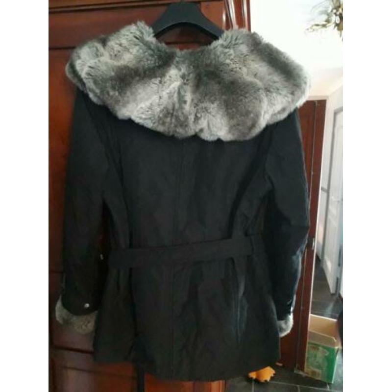 Damesjas winterjas mt 42/44 Gerry Weber zwart met nepbont