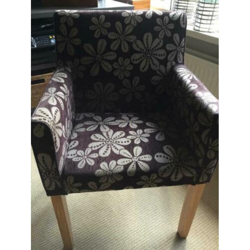 Stoel Fauteuil 2 Stuks Bruin Taupe Bloem