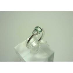 Ring wit goud + smaragd & diamanten / Z6297