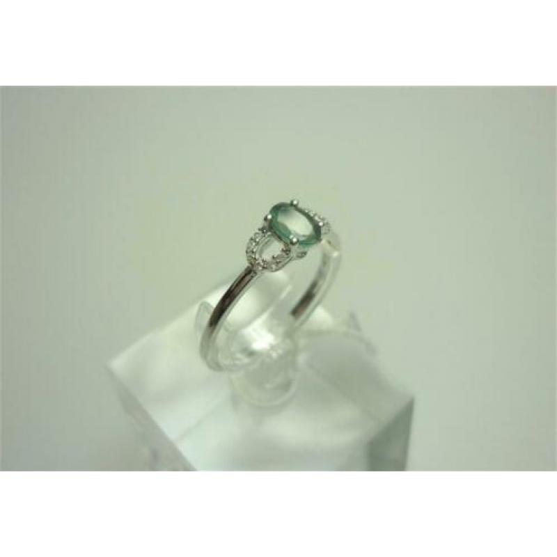 Ring wit goud + smaragd & diamanten / Z6297