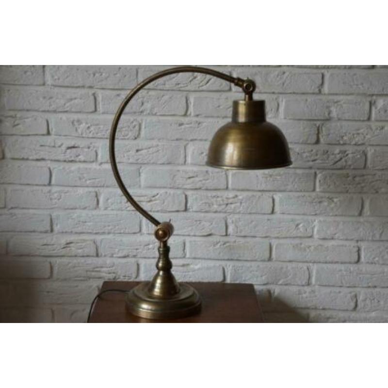 Zeer grote robuuste bronzen bureaulamp / tafellamp