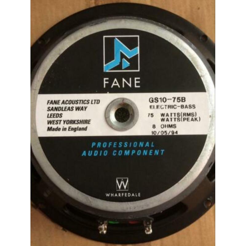 FANE basgitaarspeaker GS10-75B 75Watt RMS, 10 inch (25cm)
