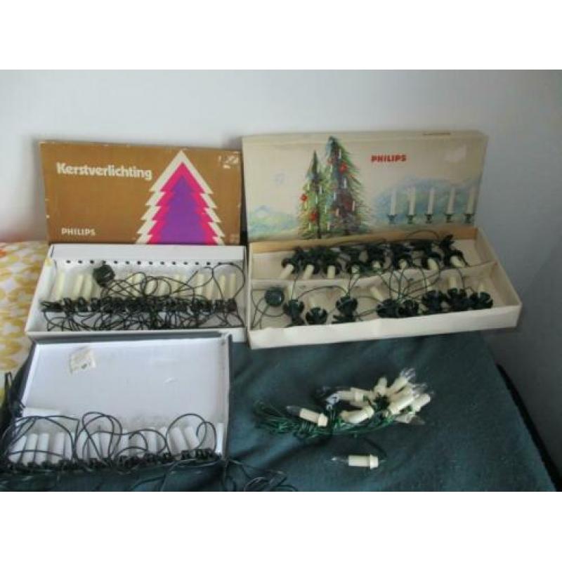 4x vintage kerstverlichting oa PHILIPS/ kerstboomlampjes