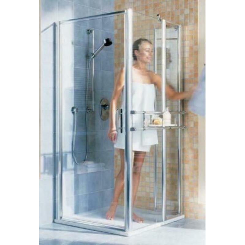 Kermi Rialto wand inloop douche zilver hoogglans 80x185
