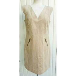 Steps suede jurk XL= 40 beige leren jurk als nieuw