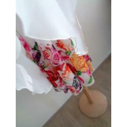 Monique Collignon Designer rok chiffon bloemen, mt. 36, New