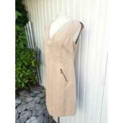 Steps suede jurk XL= 40 beige leren jurk als nieuw