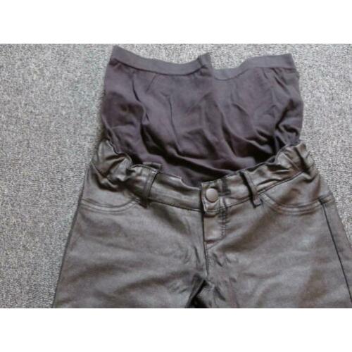 Mamalicious coated slim jeans zwart 27/32