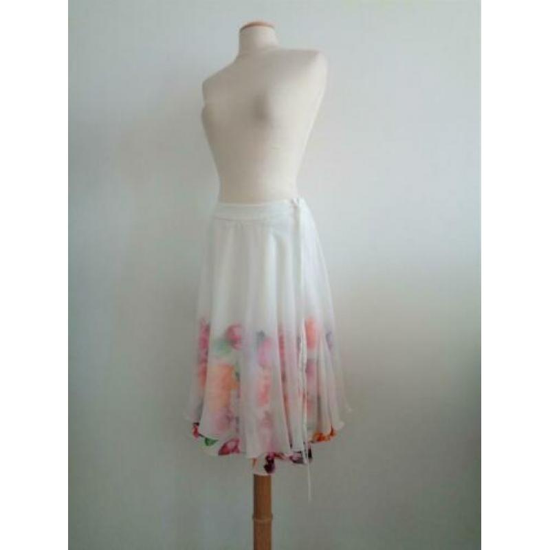 Monique Collignon Designer rok chiffon bloemen, mt. 36, New
