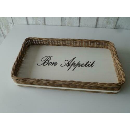 Dienblad Bonn Appetit rotan riet met houten bodem 2 maten