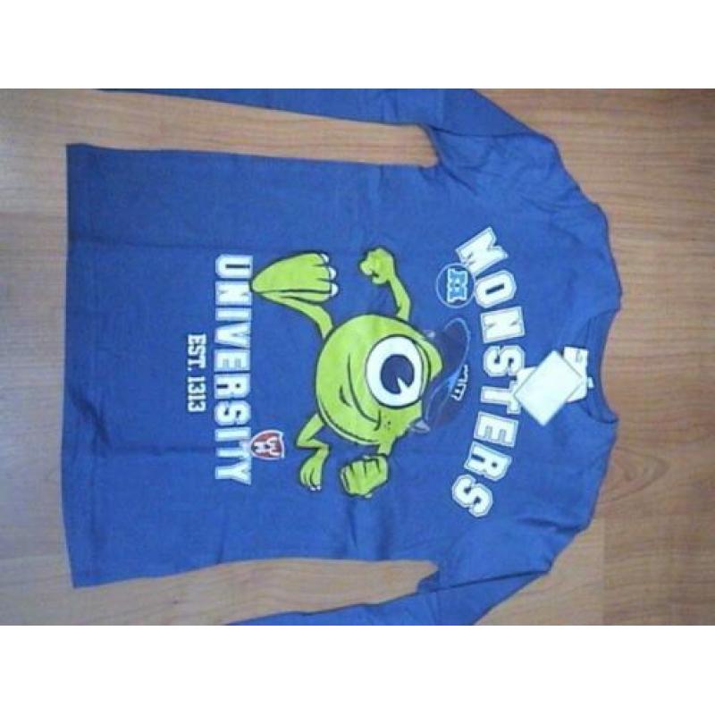 V&D NIEUW monsters university blauw shirt + opdruk MIKE 152