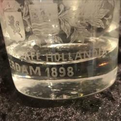 Antiek glas 1898 cafe Hollandia Rotterdam koningshuis wilhel