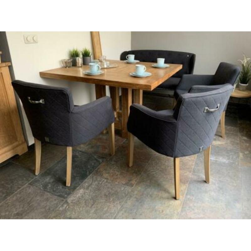 Rivièra Maison waverly dining armchair grijs 3st.
