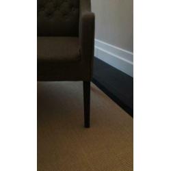 Rivièra Maison stijl eetkamerstoelen gecapitonneerd bruin x2