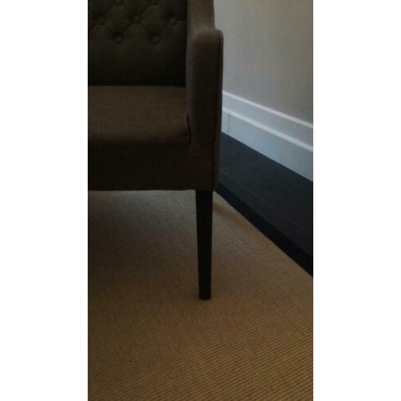 Rivièra Maison stijl eetkamerstoelen gecapitonneerd bruin x2