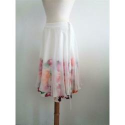 Monique Collignon Designer rok chiffon bloemen, mt. 36, New