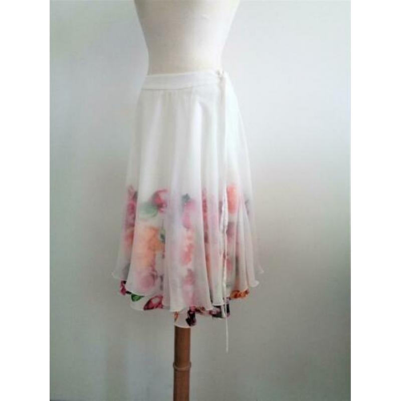 Monique Collignon Designer rok chiffon bloemen, mt. 36, New