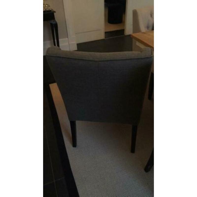 Rivièra Maison stijl eetkamerstoelen gecapitonneerd bruin x2