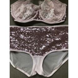 Victoria’s secret kanten bh 75DD en pailetten slip S