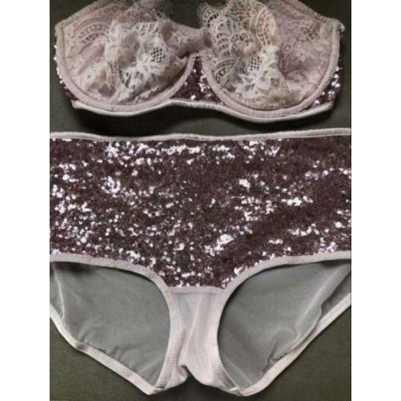 Victoria’s secret kanten bh 75DD en pailetten slip S