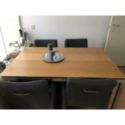 4 eetkamer stoelen antraciet