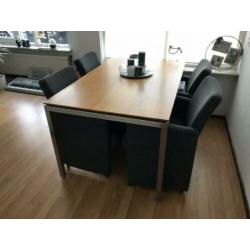 4 eetkamer stoelen antraciet