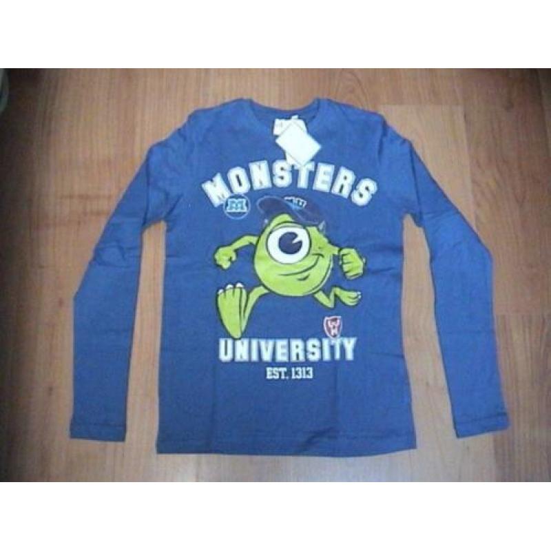 V&D NIEUW monsters university blauw shirt + opdruk MIKE 152