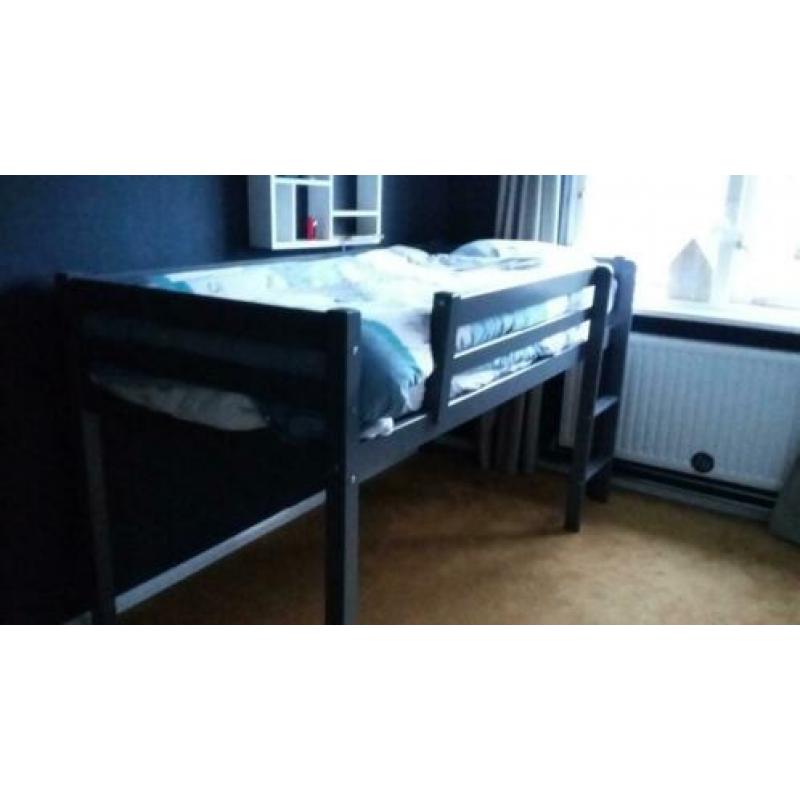 half hoogslaper, donker grijs, 200 bij 90 cm