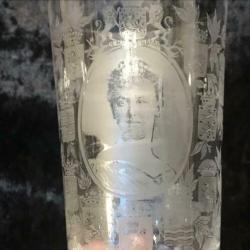 Antiek glas 1898 cafe Hollandia Rotterdam koningshuis wilhel