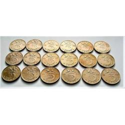 Nederland Alle Vijf cent Stuivers 5 Cents 1948 t/m 2001 munt