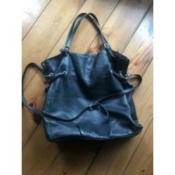 Leren shopper zwart Camy Bags