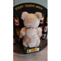 Steiff winkel display Beren Horloges Knopf im Ohr jaren 90