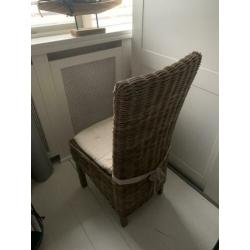 6 rieten eetkamerstoelen