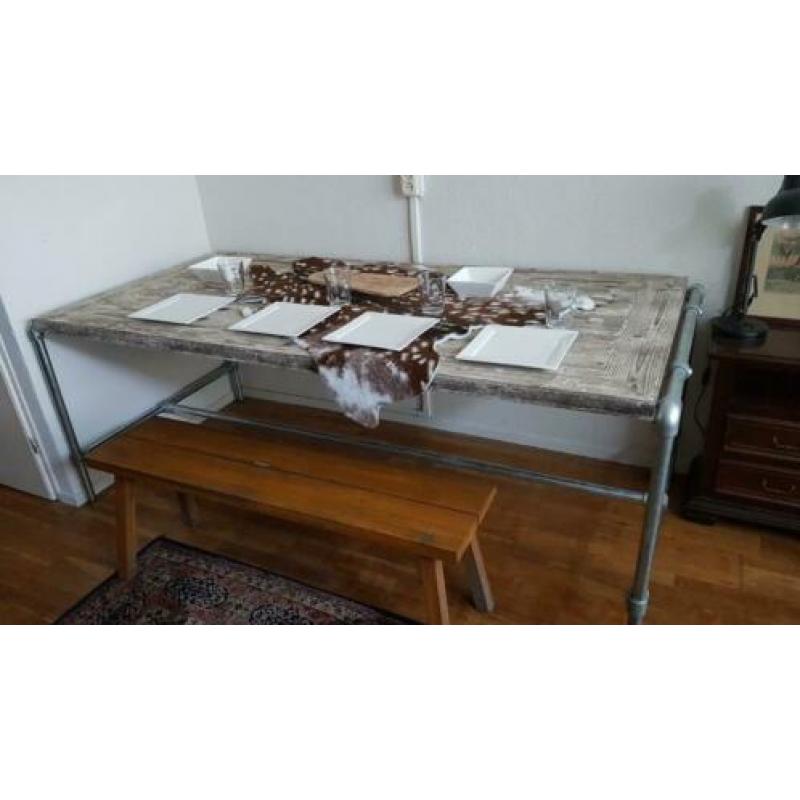 Industriële tafel steigerbuis eettafel 220x95 cm