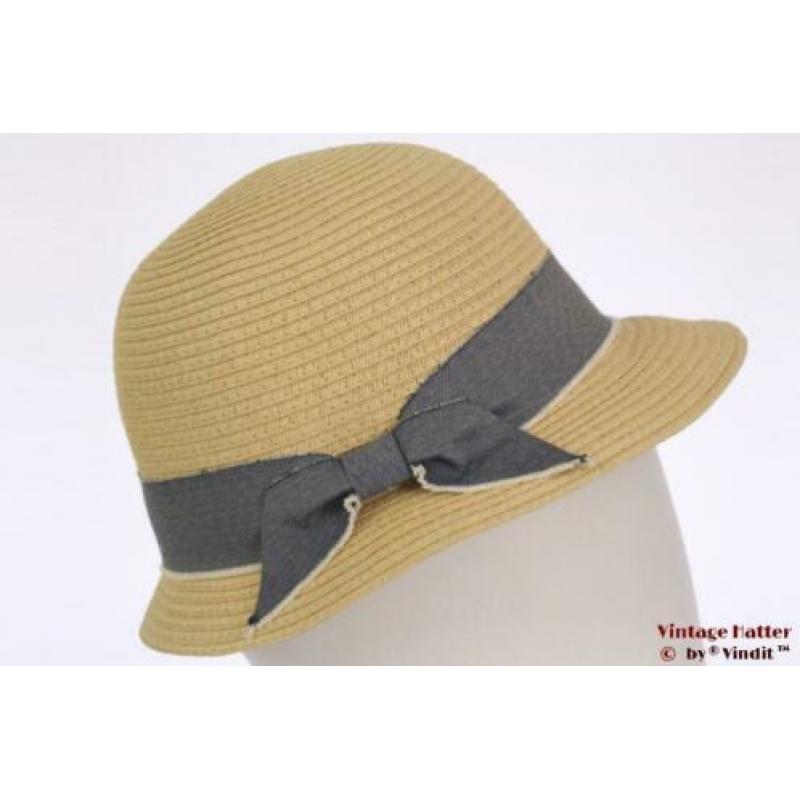 Dames Cloche dophoed Hawkins geel gecoat papier 54-57 nieuw