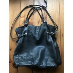 Leren shopper zwart Camy Bags