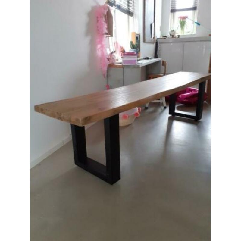 Bank hout eettafel eettafelbank industrieel 180 x 40 zgan