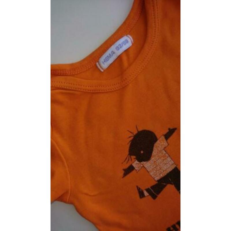 Leuke, oranje romper voor Koningsdag, maat 62-68